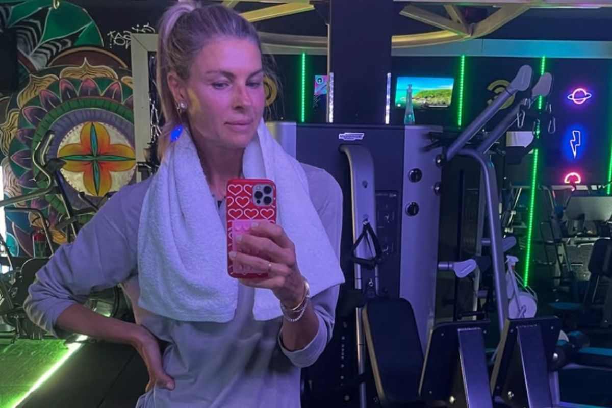 La Colombari durante l'allenamento in palestra