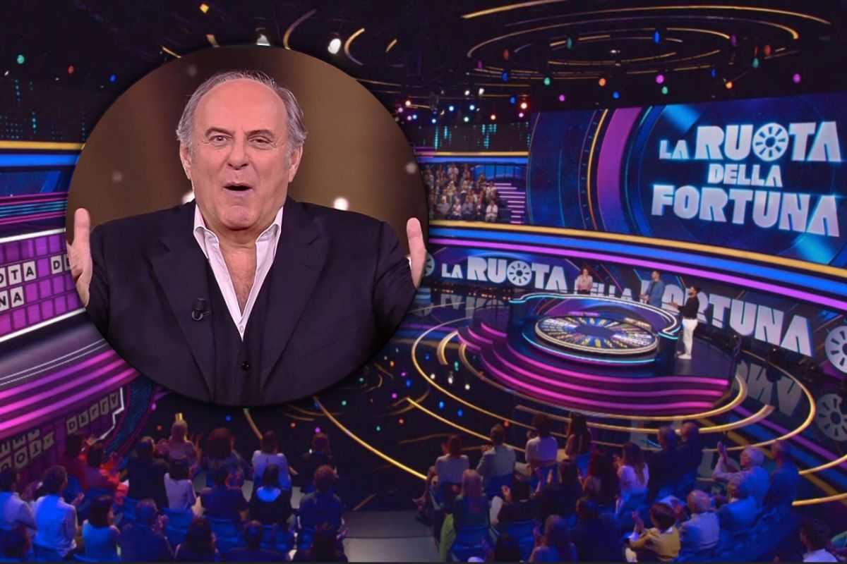 Gerry Scotti nello studio del La Ruota della Fortuna