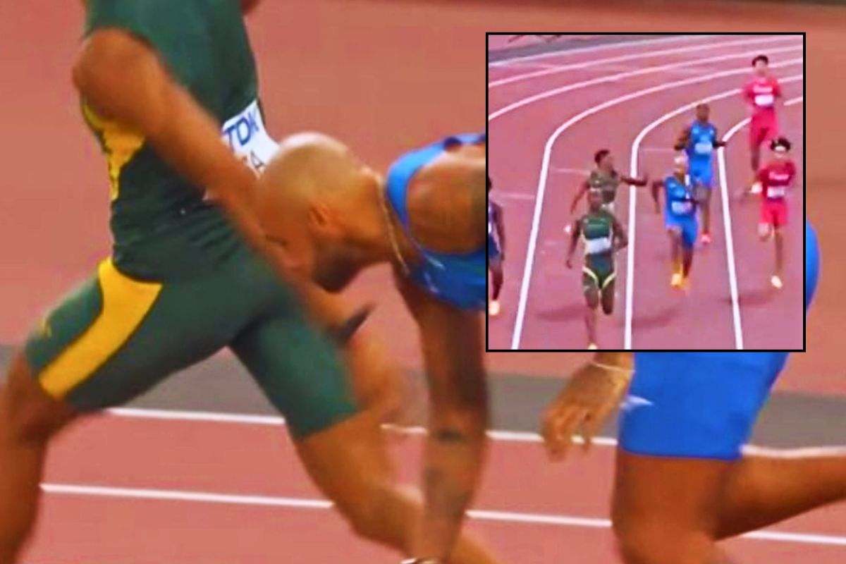 Il contatto tra l'azzurro e il sudafricano che ha compro0messo la gara