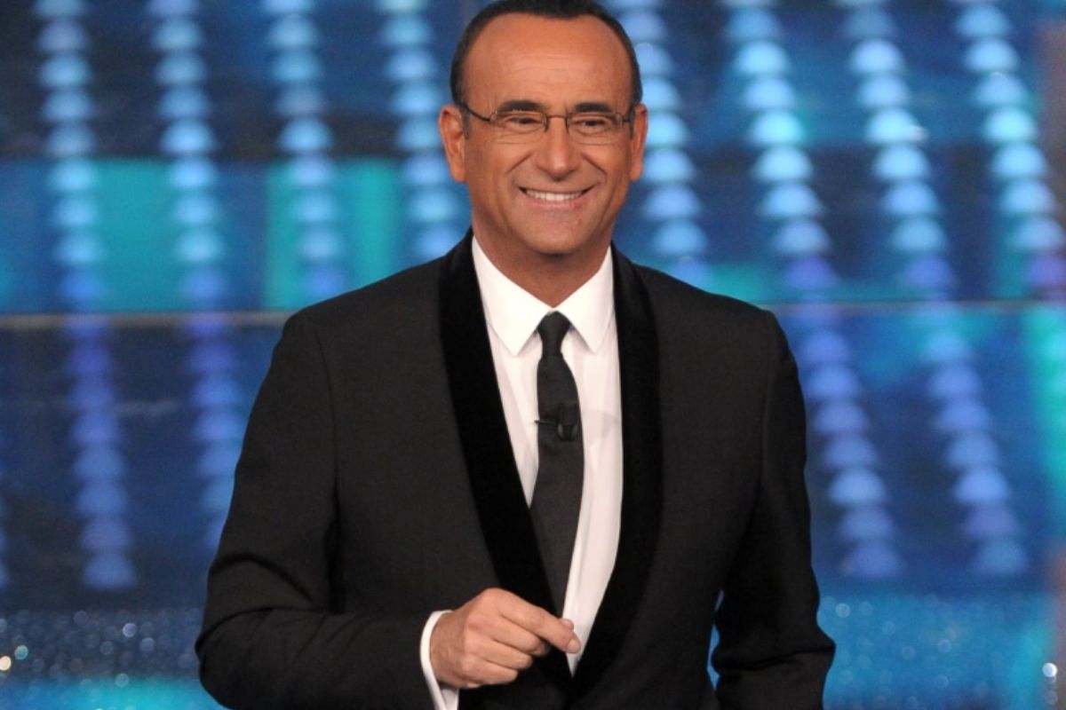 Il presentatore Carlo Conti all'Ariston