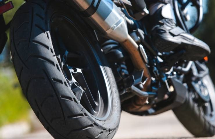 Una moto in dettaglio