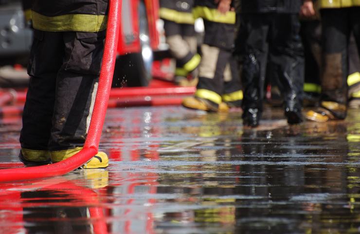 Vigili del Fuoco al lavoro in una zona alluvionata