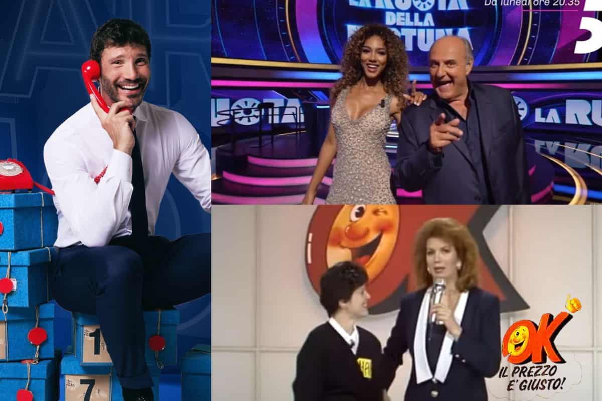 screen programmi affari tuoi, la ruota della fortuna e ok il prezzo è giusto