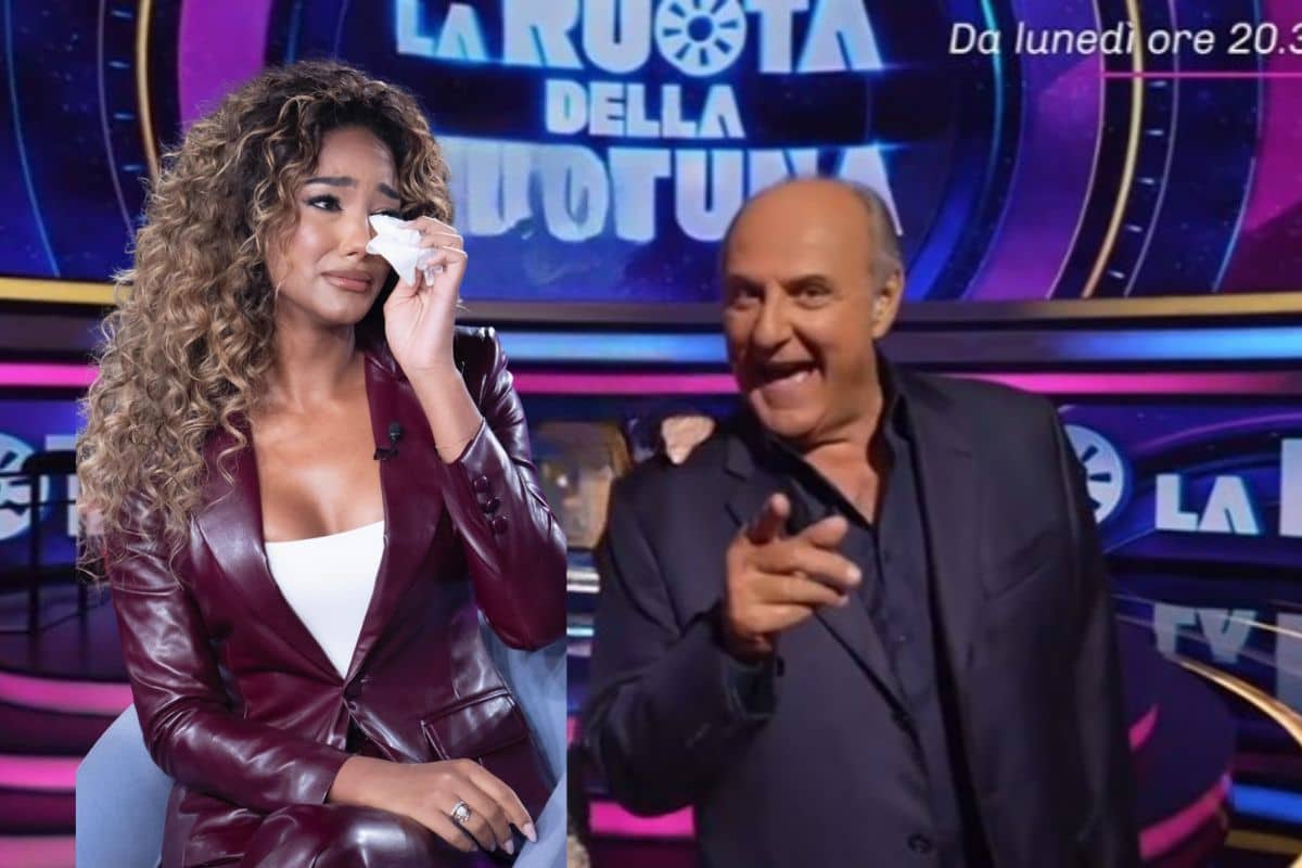 Samira che piange e Gerry screen ruota della fortuna
