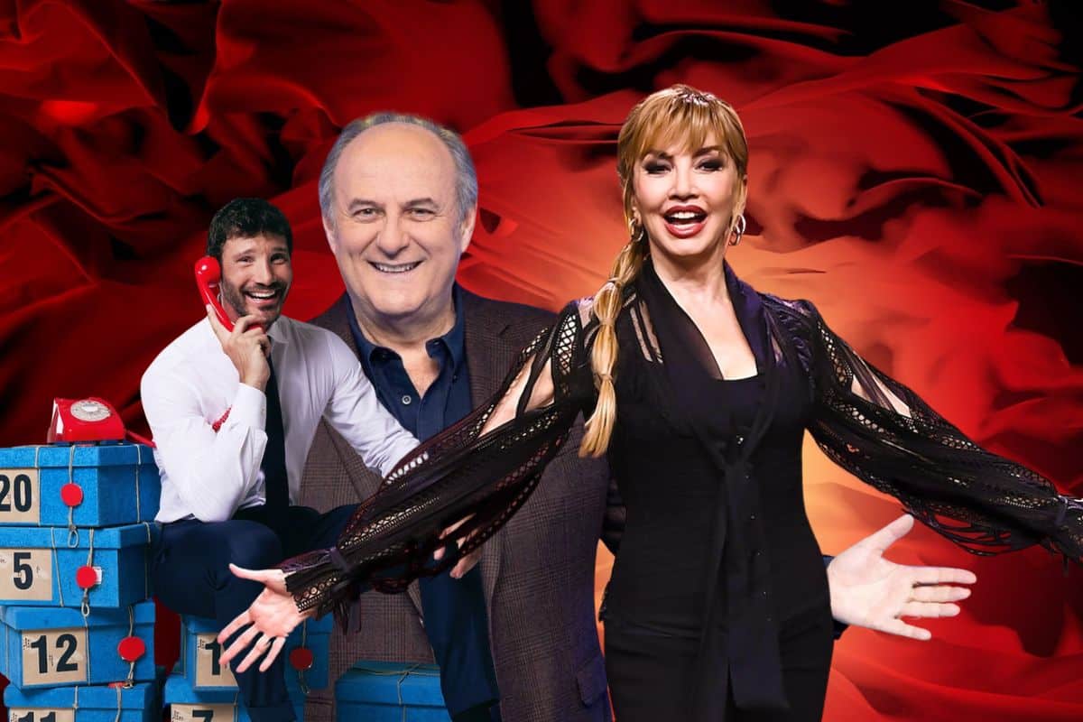 milly carlucci, stefano de martino e gerry scotti