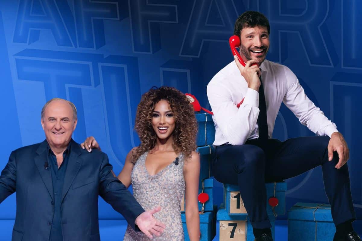 stefano de martino, gerry scotti e samira lui