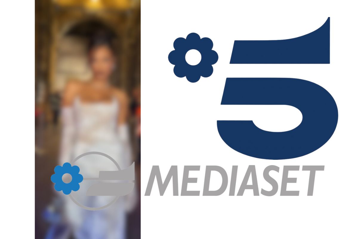 logo mediaset e canale5 immagine oscurata di elodie