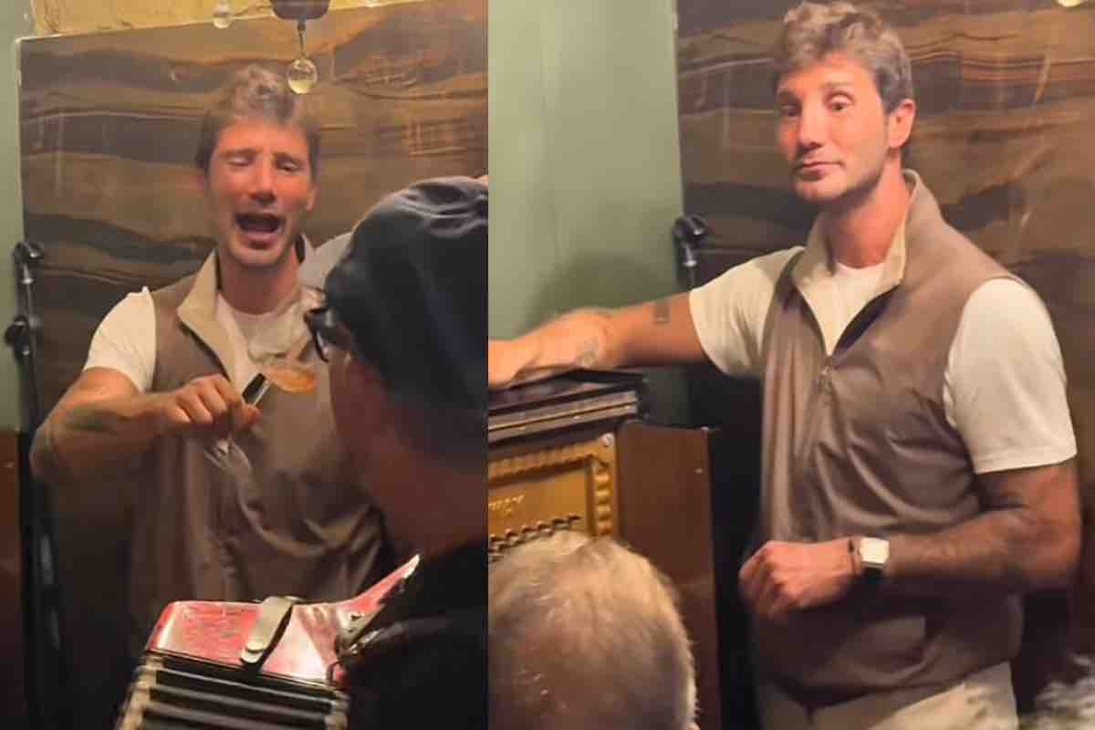 Stefano De Martino in osteria