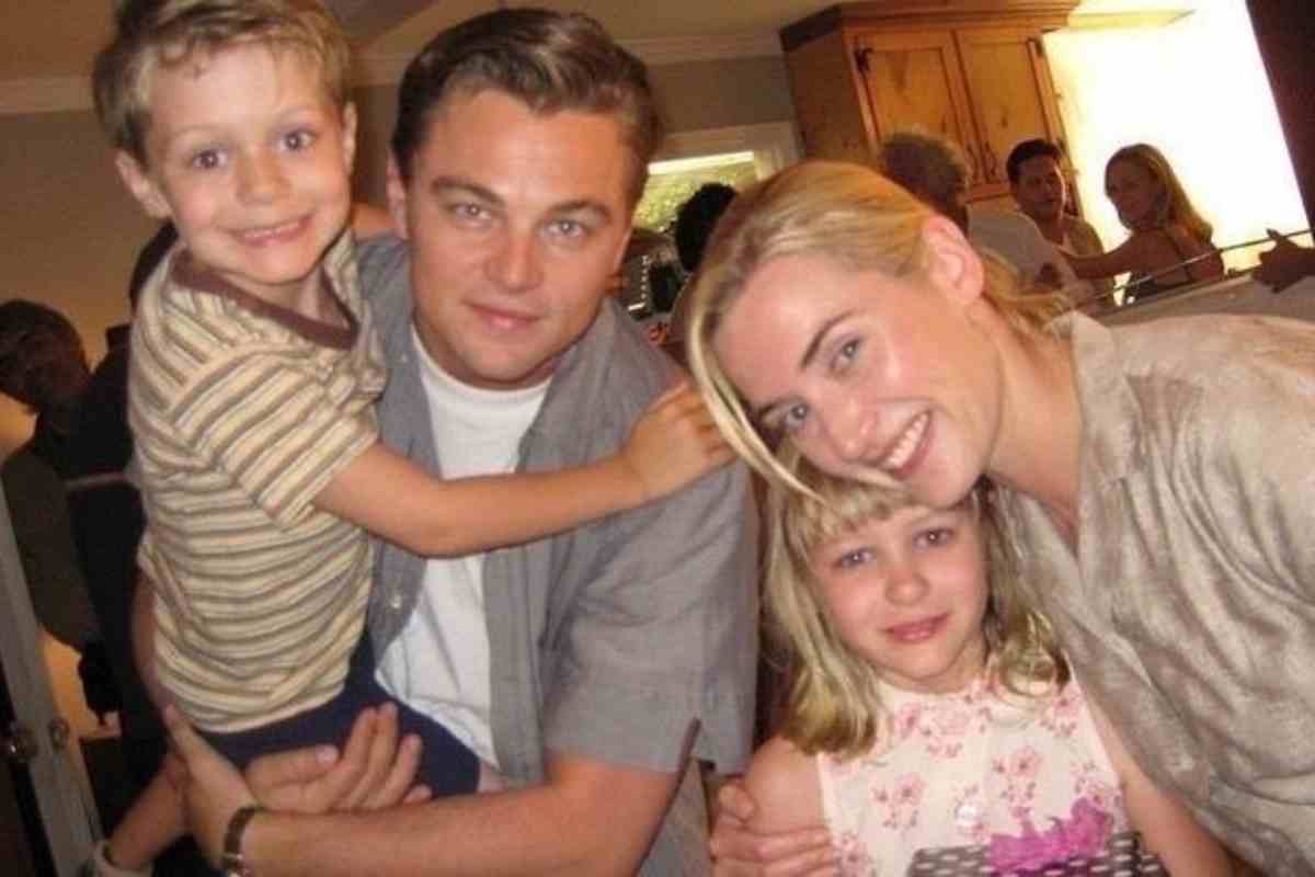 Leo DiCaprio e Kate Winslet coi figli di lei