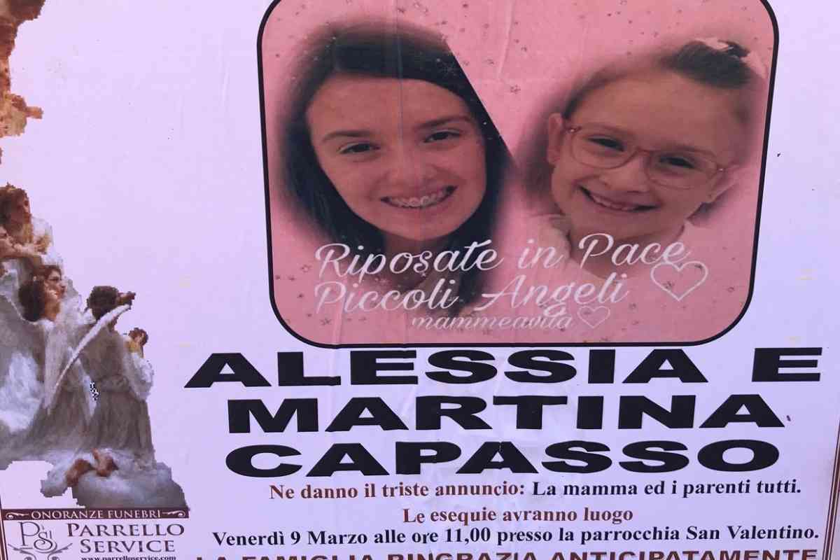 manifesto funebre di alessia e martina capasso