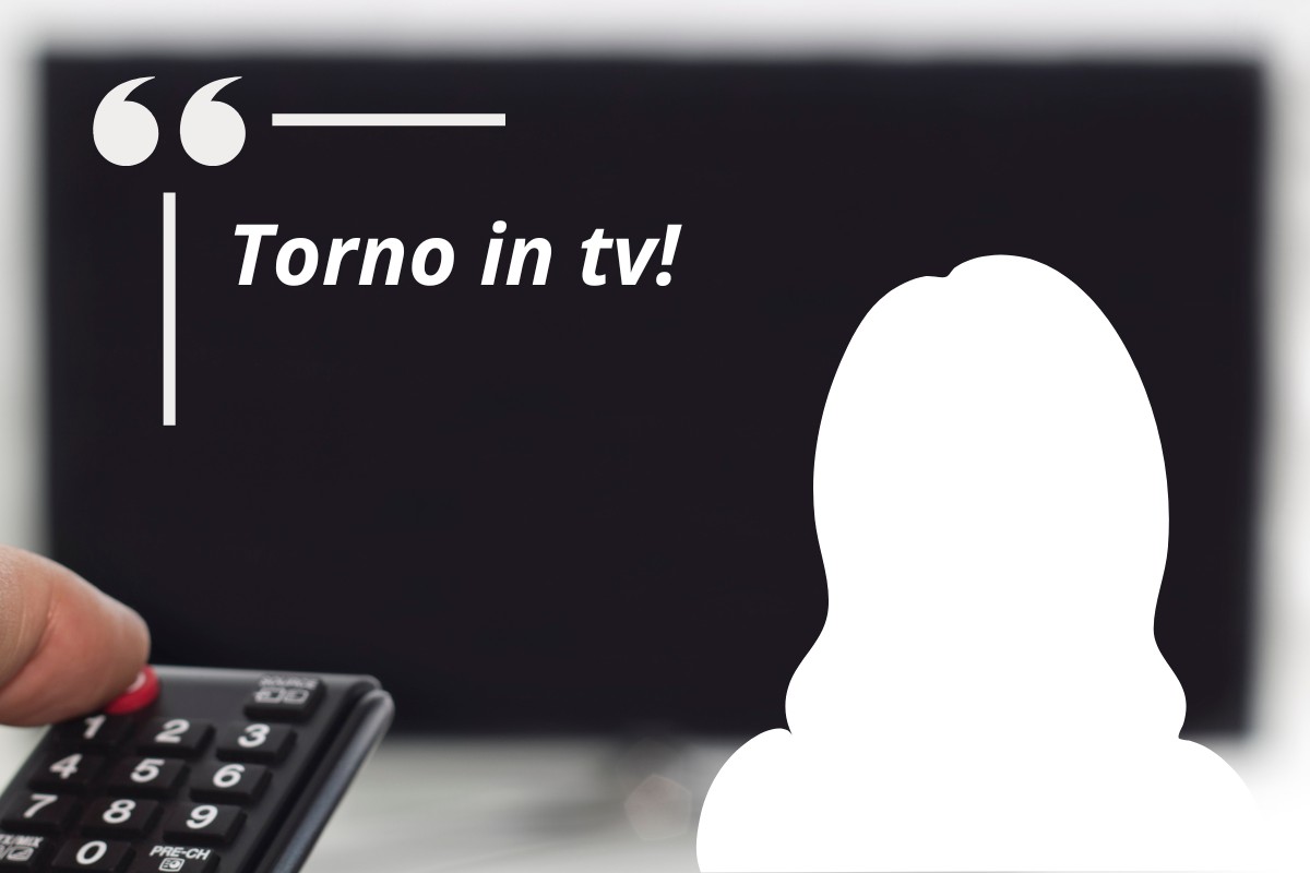 accendere tv, sagoma donna, citazione scritta